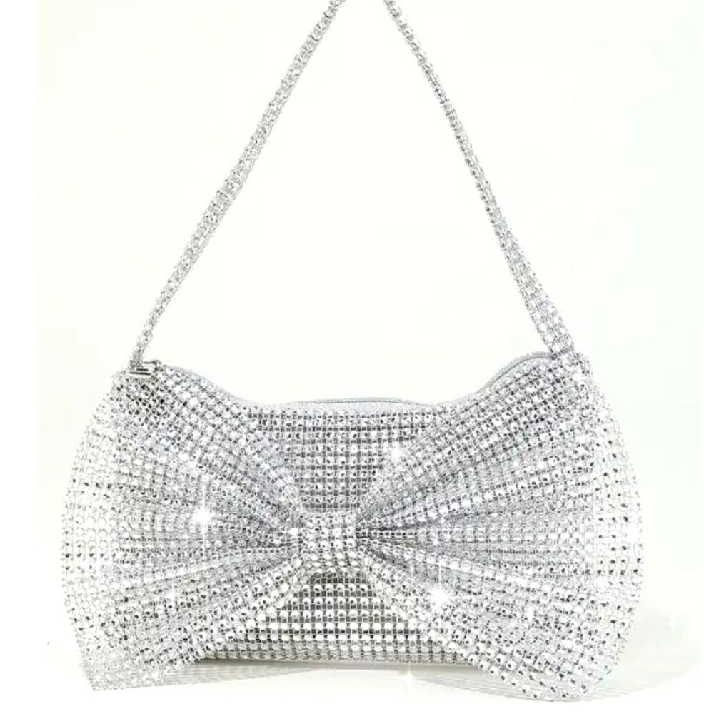 NWT STUNNING RHINESTONE EVENING BAG  Elegant • Sparkling • Statement Piece